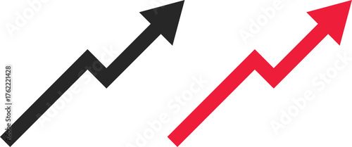 trending icon set. upward trending arrows symbol. Business Growth icons collection. Positive Trend sign