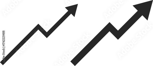 trending icon set. upward trending arrows symbol. Business Growth icons collection. Positive Trend sign