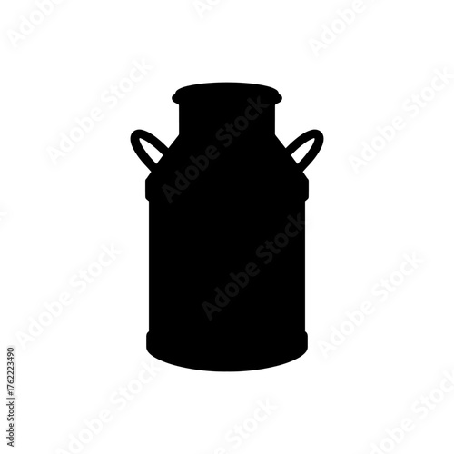 Fresh milk can silhouette vector flat illustration design.