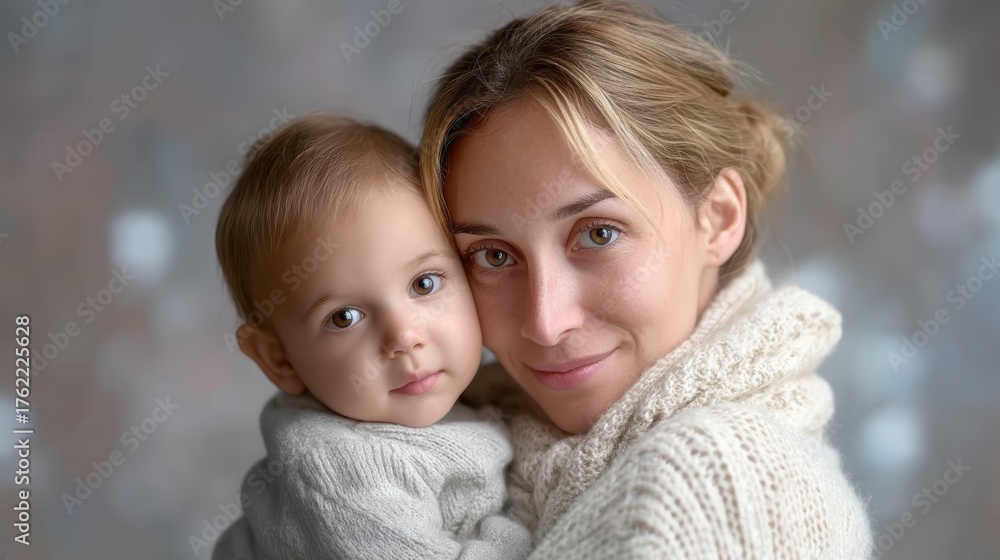 Obraz premium Mother and baby cheek to cheek