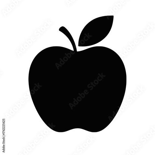Silhouette of a crisp apple: A stylized silhouette of a single, fresh apple. Its shape embodies natural health, inviting a taste of vitality and wholesome simplicity.