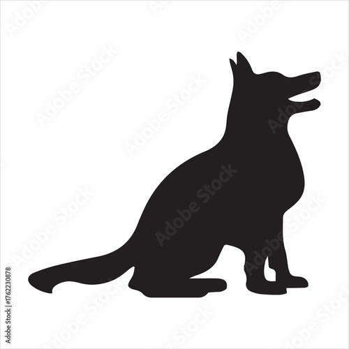 black dog vector illustration