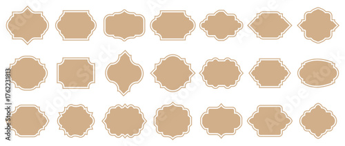 Elegant vintage labels with ornate frames. Classic tags with decorative border for handmade branding and packaging.