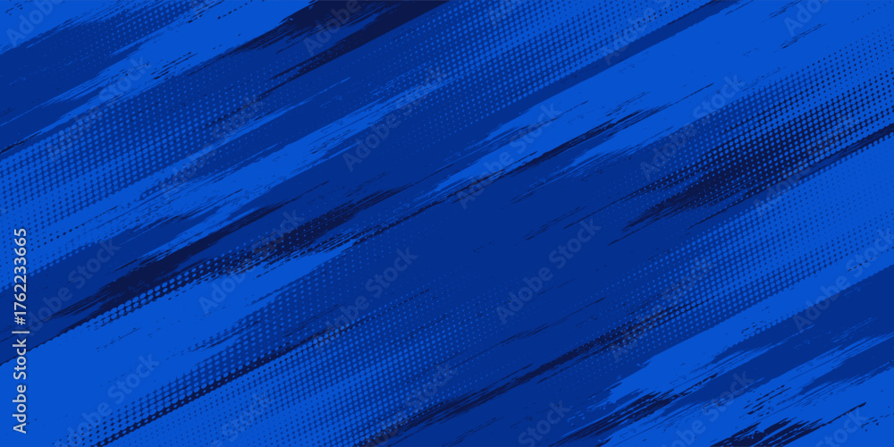 Fototapeta premium blue color pattern gradient grunge texture background. Dots pop art comics sport style vector illustration Abstract background dark blue with modern corporate concept