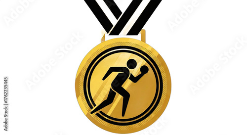 Gold medal awarded for athletic achievement in a competitive event setting