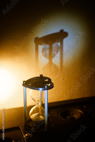 hourglass on the table