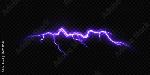 A bright purple lightning bolt. A luminous energy discharge with dynamic, bright lightning, creating a powerful plasma or electrical effect.
