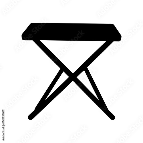 Simple black vector icon of a foldable table scalable for any design project