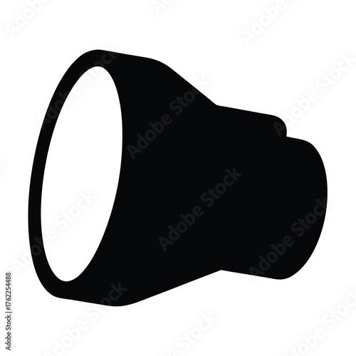 Vector illustration of a black headlamp icon scalable for various uses
