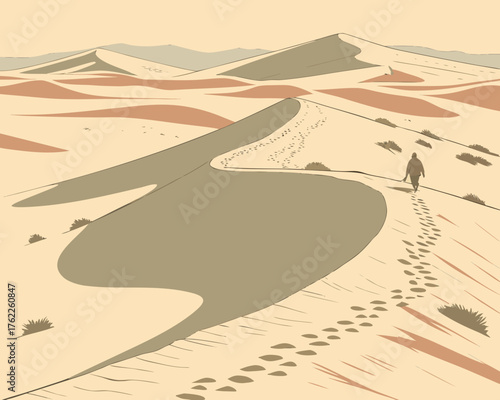 vector illustration of a desert landscape