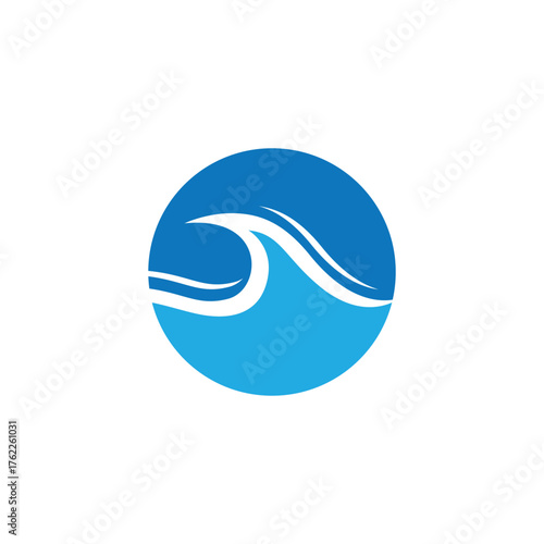 Sea wave logo ocean storm tide waves wavy river vector