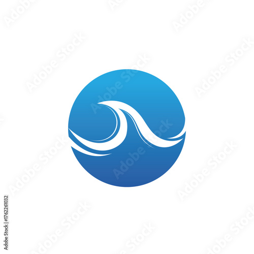 Sea wave logo ocean storm tide waves wavy river vector