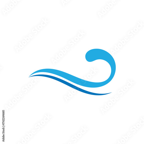 Sea wave logo ocean storm tide waves wavy river vector