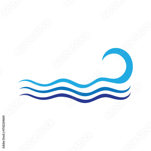 Sea wave logo ocean storm tide waves wavy river vector