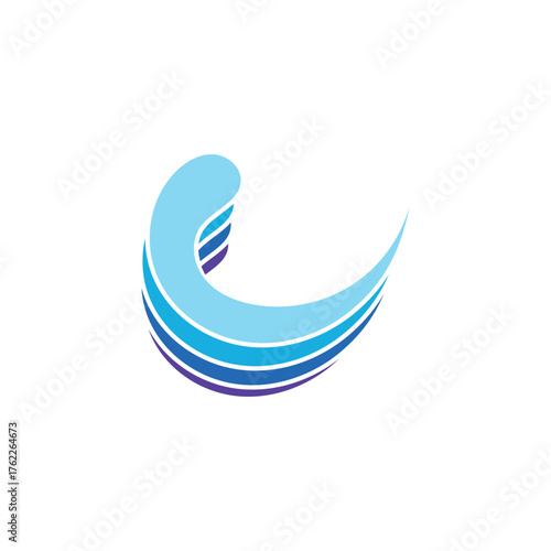Sea wave logo ocean storm tide waves wavy river vector