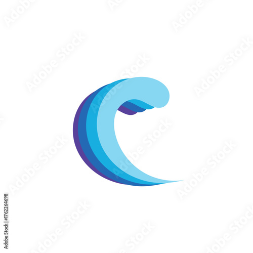 Sea wave logo ocean storm tide waves wavy river vector