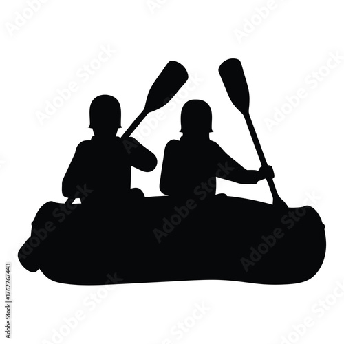 Two people kayaking vector illustration scalable for water sports and adventure