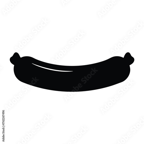 Vector silhouette illustration of a delicious roasting hot dog icon