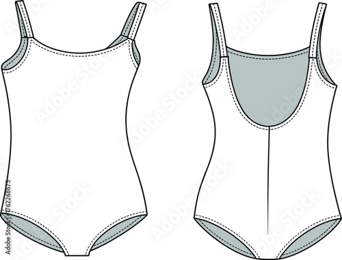 Technical Fashion Flat Sketch of a Long Sleeve Blouse, Mandarin Collar with Pin Tuck Pleats and Buttoned Cuffs, Formal Apparel Vector Outline Drawing.