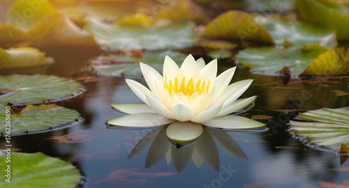 Wallpaper Mural white water lily Torontodigital.ca