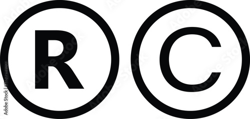 Copyright, registered and trademark symbol, Registered trademark sign, Registered trademark illustration.transparent background,
