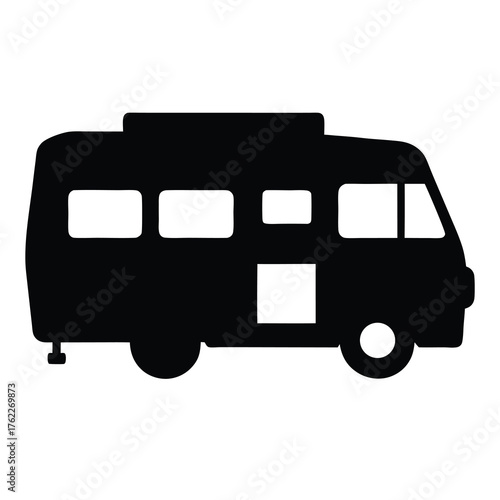 Scalable vector rv camper icon for versatile graphic design needs