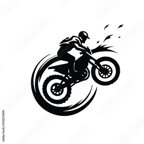 Motocross Rider Jumping Silhouette