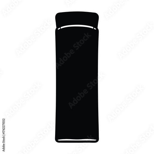 Silhouette of inflatable pool lounger icon- Minimal black silhouette of an inflatable pool lounger, ideal for water recreation, summer activities, beach icons, and relaxation graphics