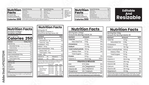 Nutrition Facts Level Collection