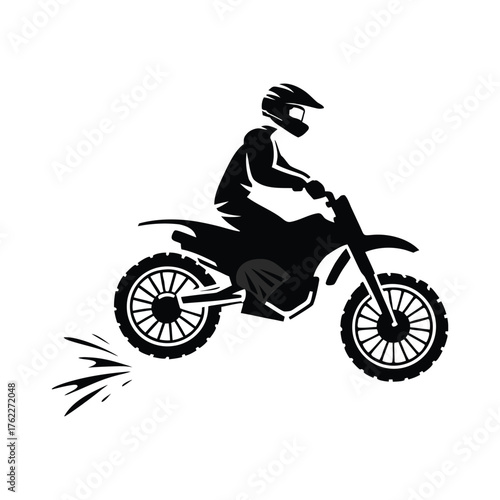 Motocross Rider Jumping Silhouette