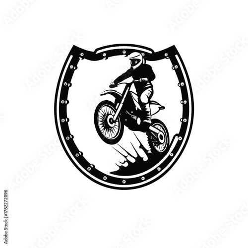 Motocross Rider Jumping Silhouette