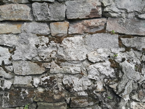 Background of very old stone wall texture photo