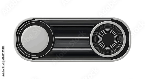 Sleek flat vector icon module, a clean futuristic design for advanced interfaces, symbolizing data focus and conceptual shift