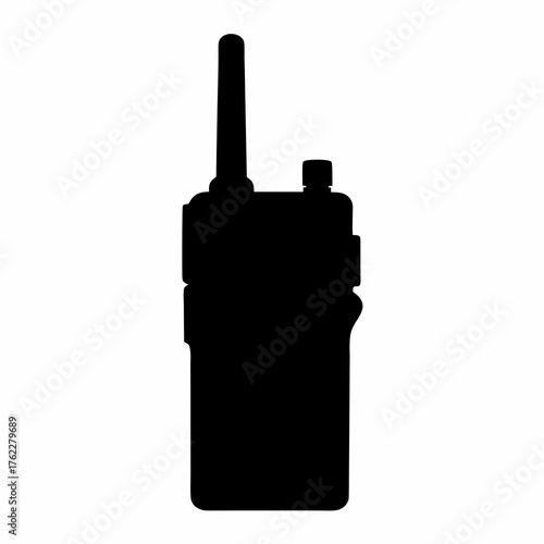 Vector silhouette of a walkie talkie for communication and technology graphics