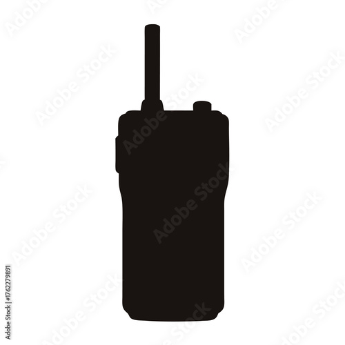 Vector silhouette of a walkie talkie portable two-way radio communication device