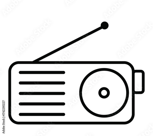 retro radio icon on white background . radio vector illustration 