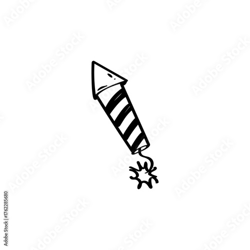 Firecracker hand drawn illustration. Petard vector icon
