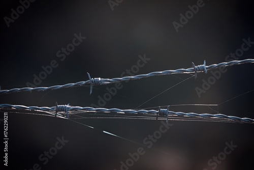 Stacheldraht aus Metall als Absperrung