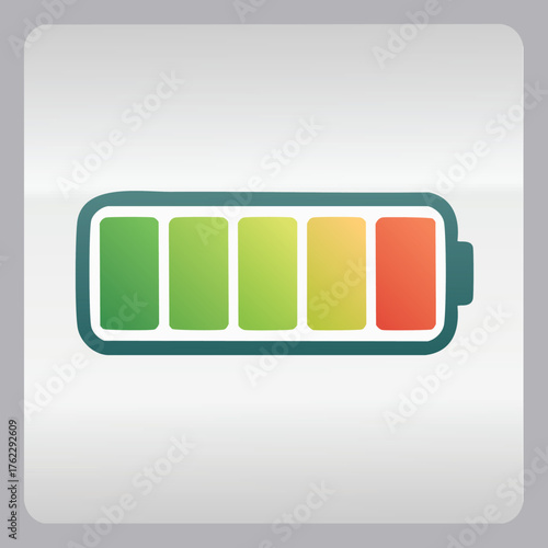 Battery Level Indicator Showing Charge Status and Power