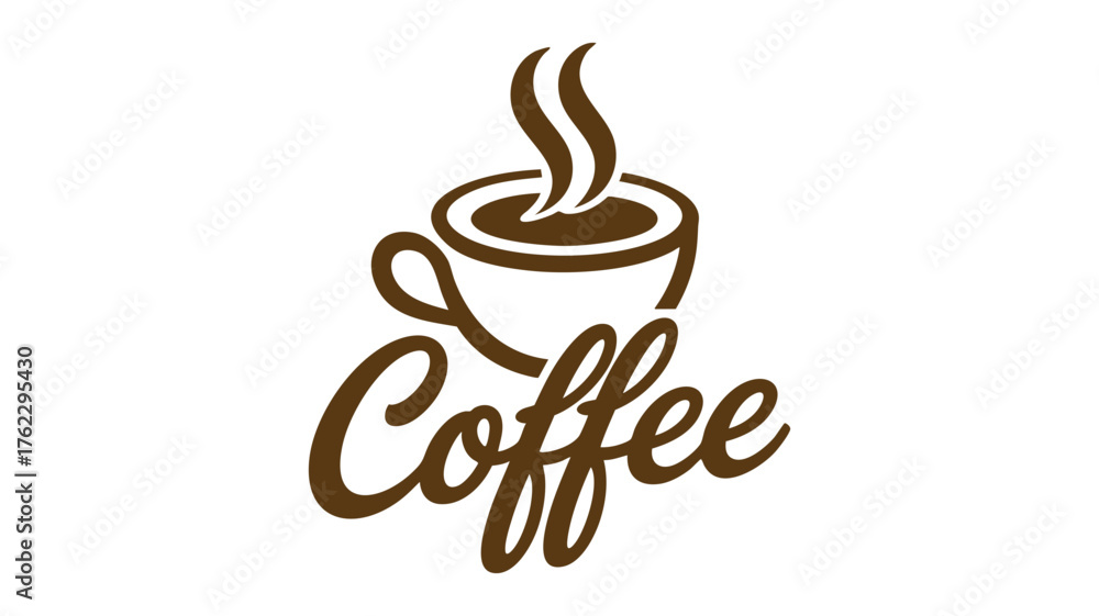 Obraz premium Elegant coffee cup logo design with 