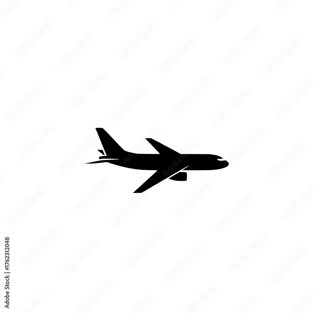 Fototapeta premium Airplane Silhouette on White