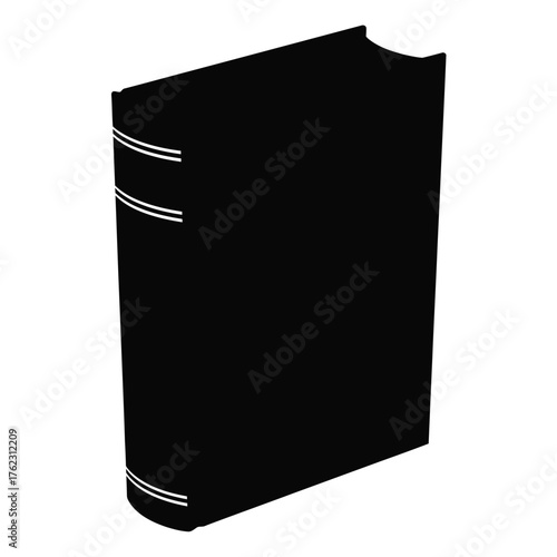 A striking silhouette of an open book with pages gently fanning out rendered in a clean minimalist vector design style perfect for literary themes