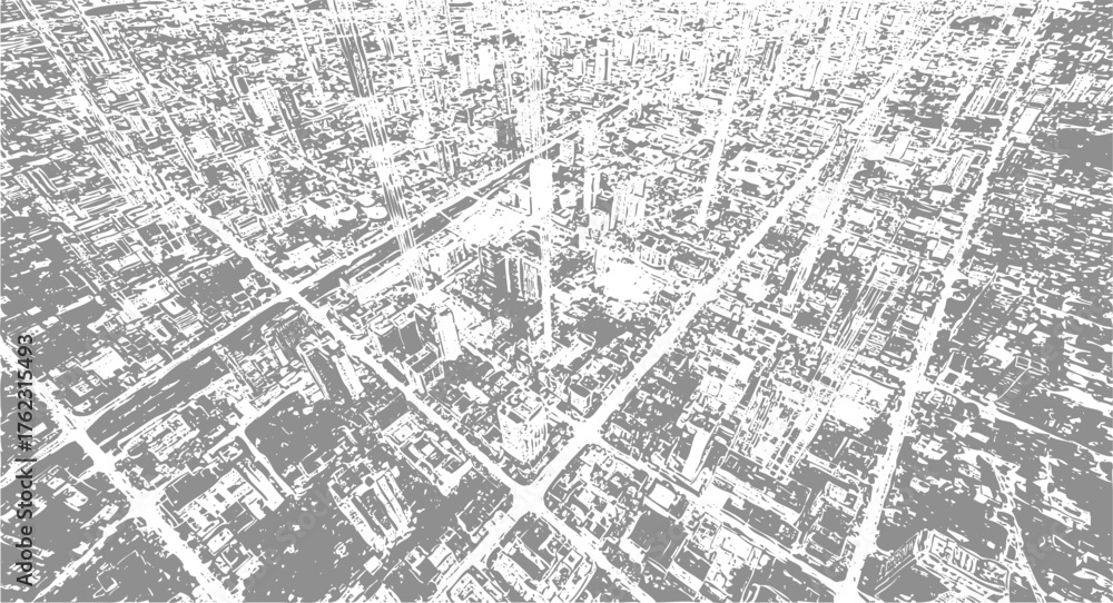 Fototapeta premium Abstract grunge texture with black speckles and horizontal lines on a white background