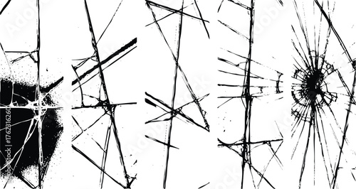 Abstract grunge texture with black speckles and horizontal lines on a white background