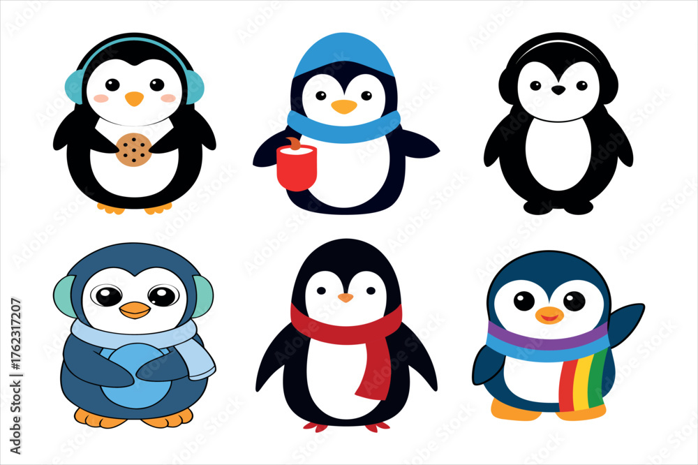Fototapeta premium set of penguins