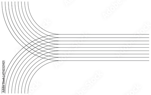 An abstract vector of converging geometric lines. This is a dynamic element for technology visuals data flow concepts.