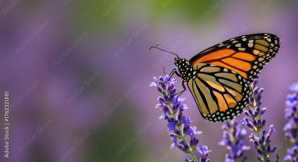 Naklejka premium butterfly on flower
