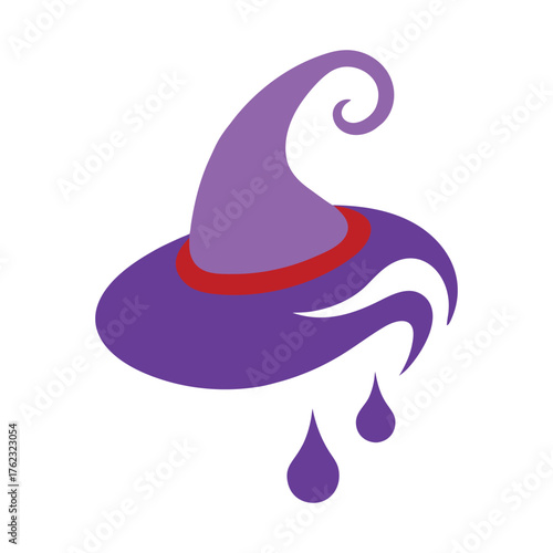 witch hat liquid swirls and drops vector