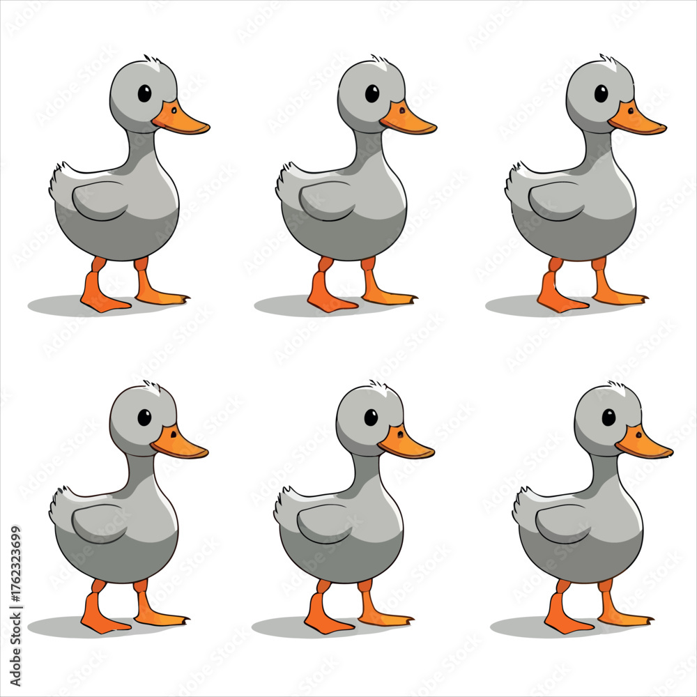 Fototapeta premium Vector art of group of cute duckling vector illustration