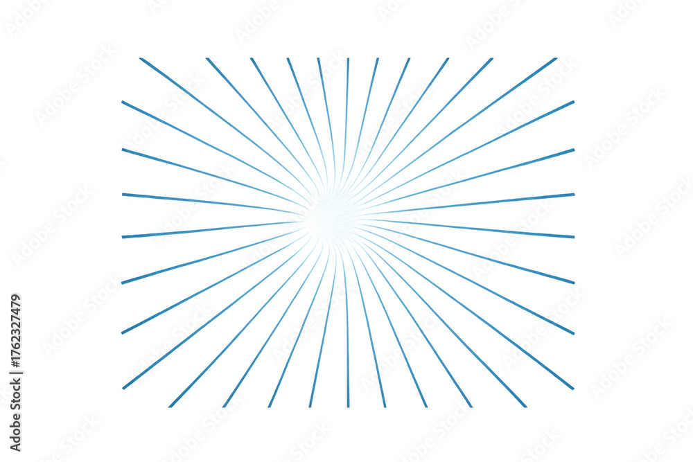 Obraz premium Abstract blue light rays radiating from a central point, creating a starburst effect with transparency